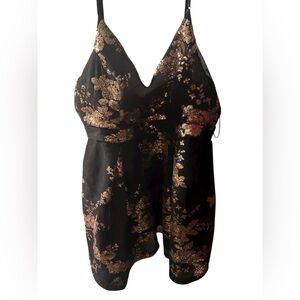 Fashion Nova Black and Gold Sequin Mini Dress